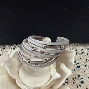 Silver and Gray Wrap Bracelet